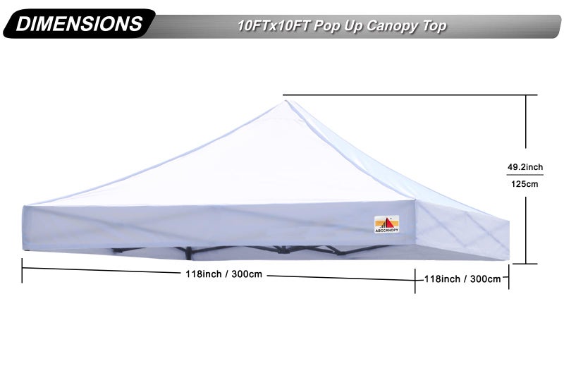 ABCCANOPY Replacement Canopy Top for Pop Up Canopy Tent (10x10, White) - Image 3